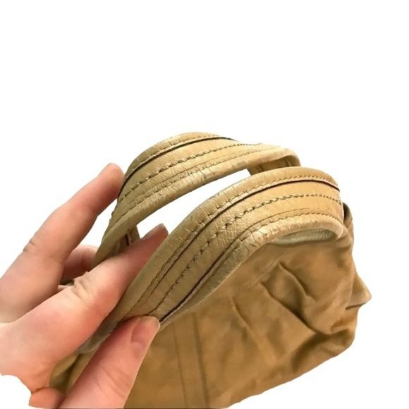 Vintage Coach Ergo Yellow Pleated Leather Kisslock Hobo Purse Bag - Picture 15 of 15